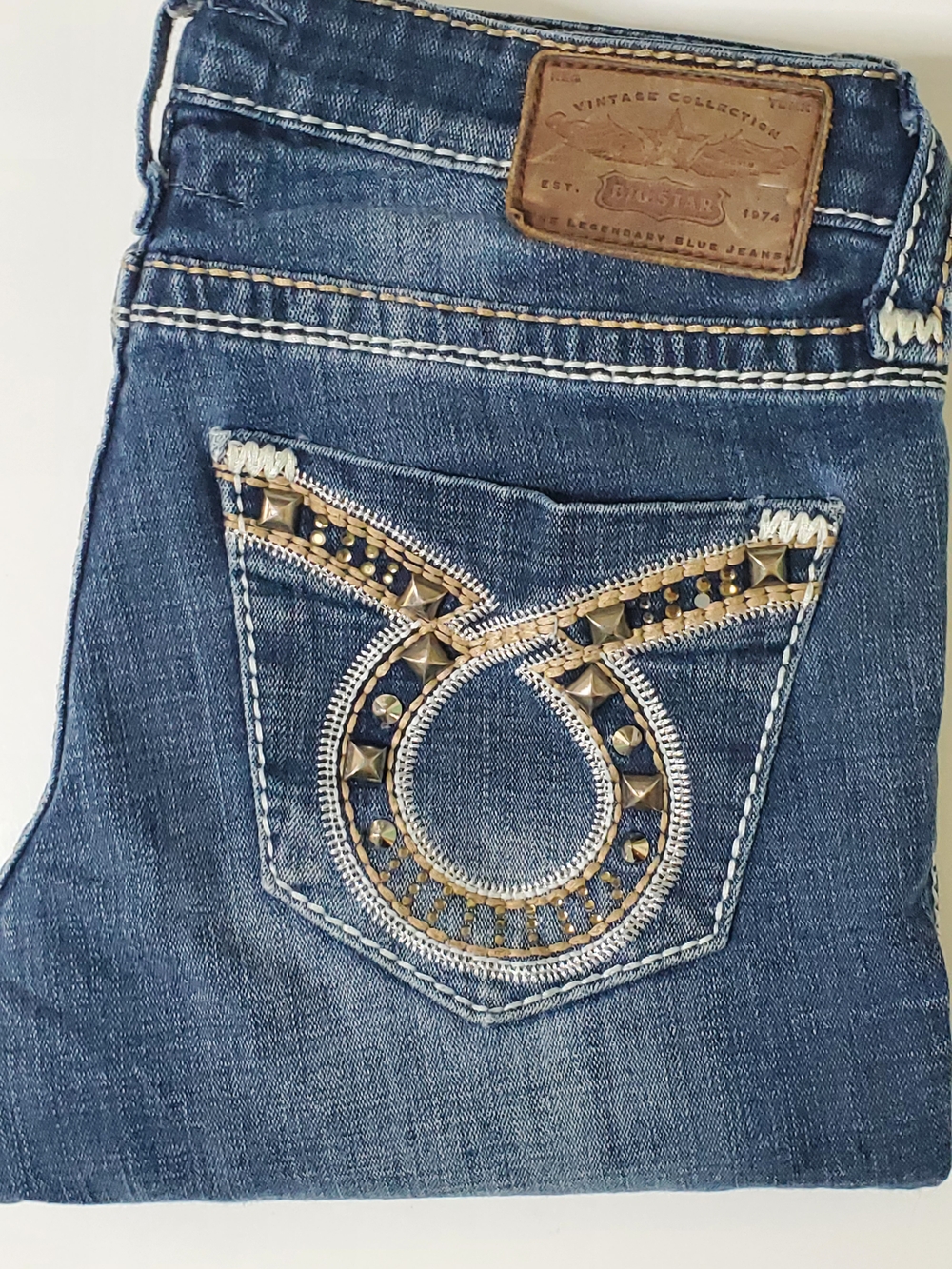 Big Star Women's Jenae Skinny  Jeans with Studded Embellished Pocket